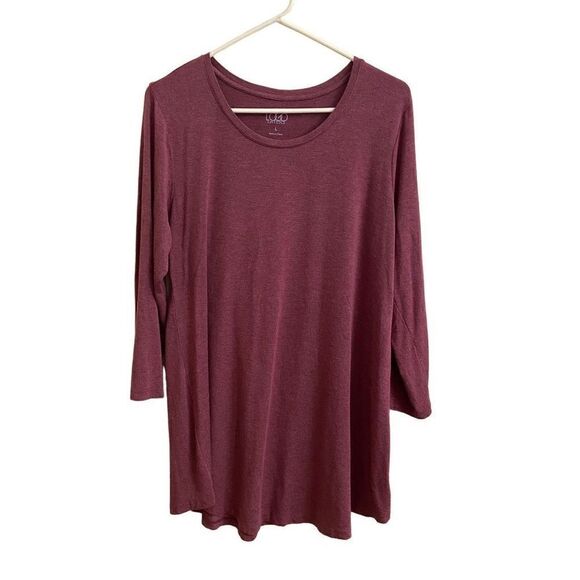 LOGO Layers by Lori Goldstein Purple Tunic 3/4 Sleeves Large - Picture 1 of 5